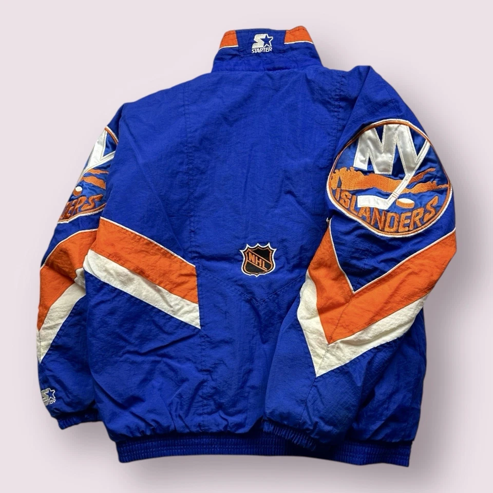 Vintage Men’s Starter New York Islanders NHL Puffer Jacket 90s Sz L Blue - Image 2 of 4