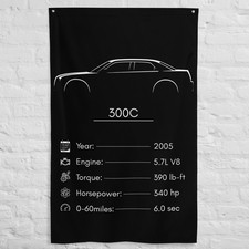 300C 2005 Car Silhouette Flag 3x5 ft Garage Banner Man Cave Wall Decor Gift