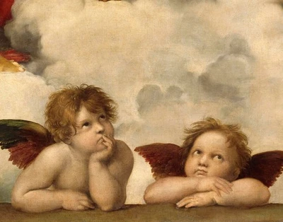 Sistine Madonna - Cherubs Angels - by Raphael wall Art Home Decor