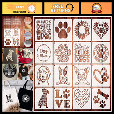 16 Dog Paw Stencils - Reusable Painting Templates for DIY Crafts Sign Making