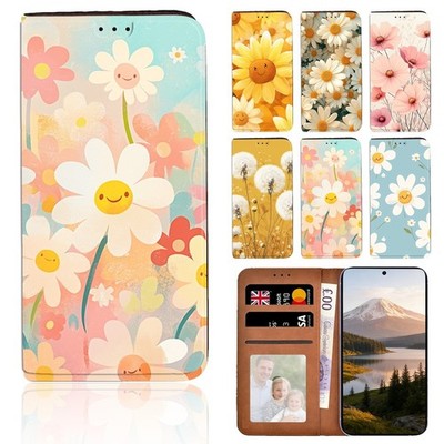 Daisy Garden Art Leder Cover Case für alle Motorola Moto E, Moto G, Edge 40/50