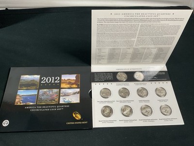 2012 P & D US Mint America the Beautiful Uncirculated 10 Coin Quarter Set #2