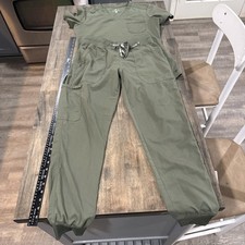 Med Couture Touch Scrub Set Olive Green Women s Small V-Neck Top Jogger 4 Piece