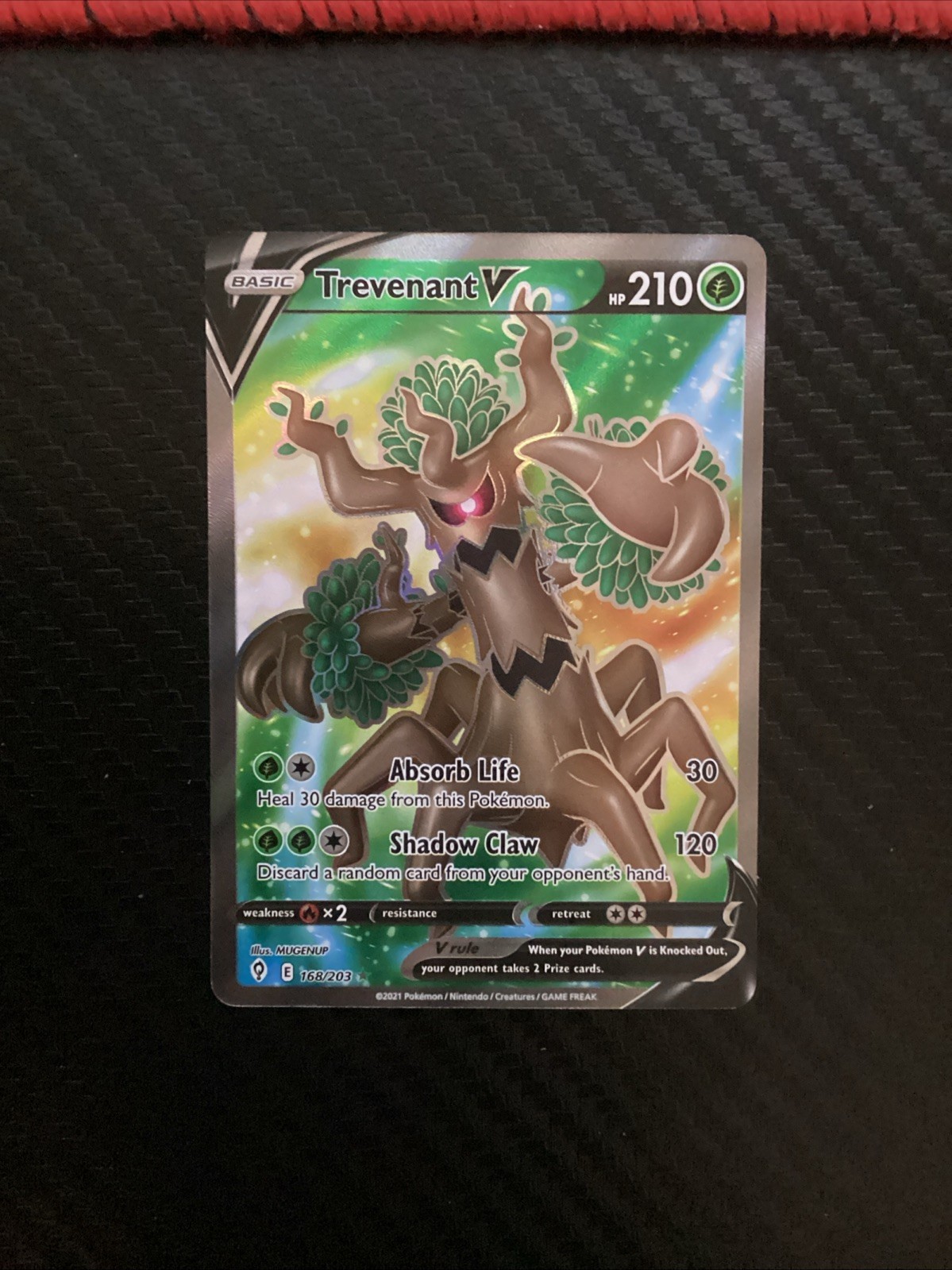 Trevenant V 168/203 Evolving Skies Full Art Holo Rare Pokemon Card NM