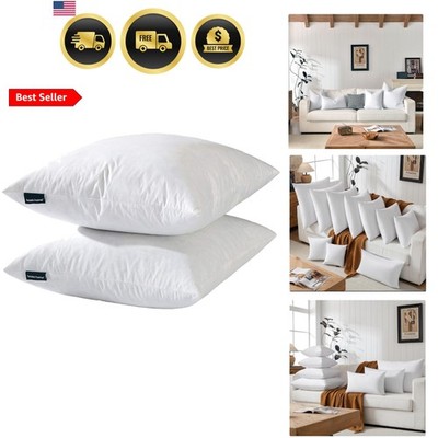 Hotel-Style Goose Feather Pillow Insert for Sofa & Bed - 100% Odorless & Plum...