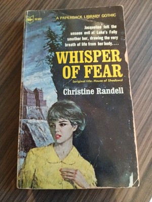 Whisper of Fear by Christine Randell 1961 Gothic Romance Suspense Paperback Fair