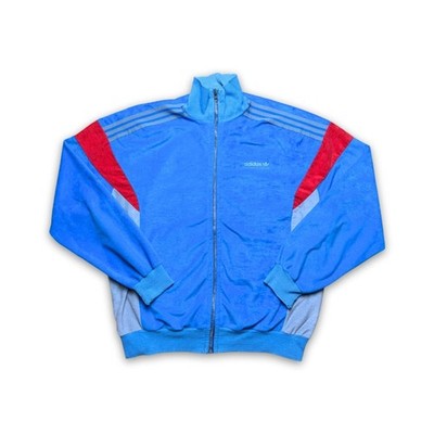 Adidas Vintage Trackjacket in Blau und Rot (S)