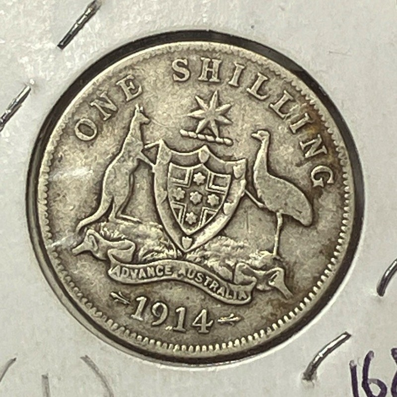 Simply Coins~ 1914 1 Shilling George V Silver 925) 5.65g ⌀23.5 mm KM# 26
