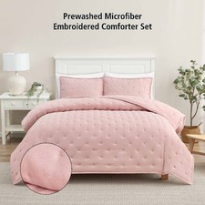 Mainstays 3-Piece Pink Comforter Set for Adults and Teens, Full/Queen