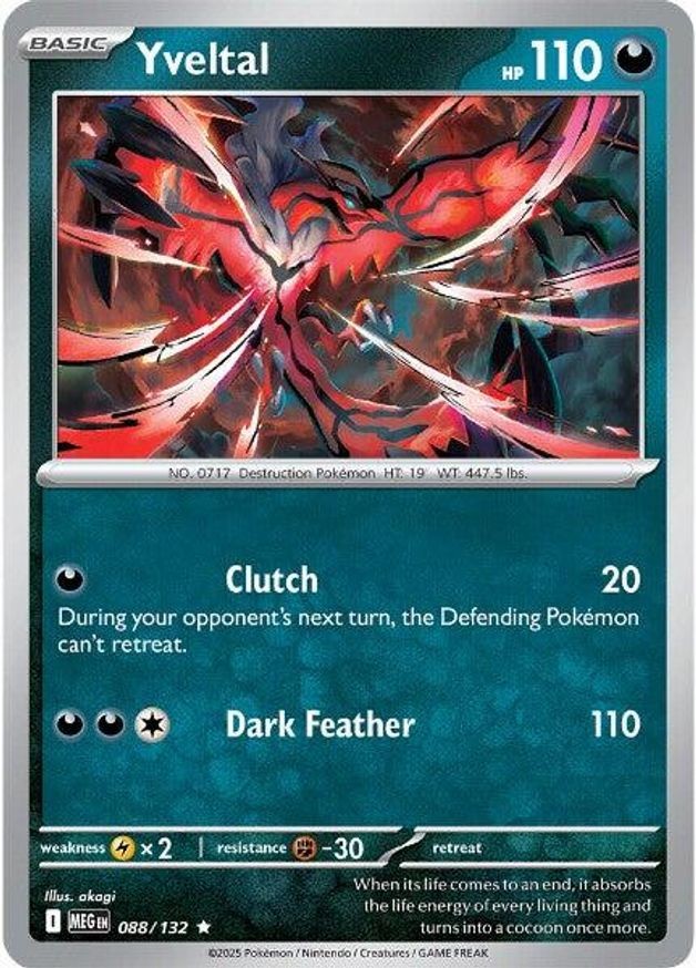 Pokemon Yveltal (88/213) Mega Evolution NM REVERSE HOLO