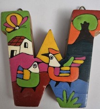 Wooden Hand Painted Letter W
