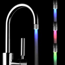 LED Water Faucet Color Changing Temperature Sensor Shower Tap Kitchen Bathroom F
