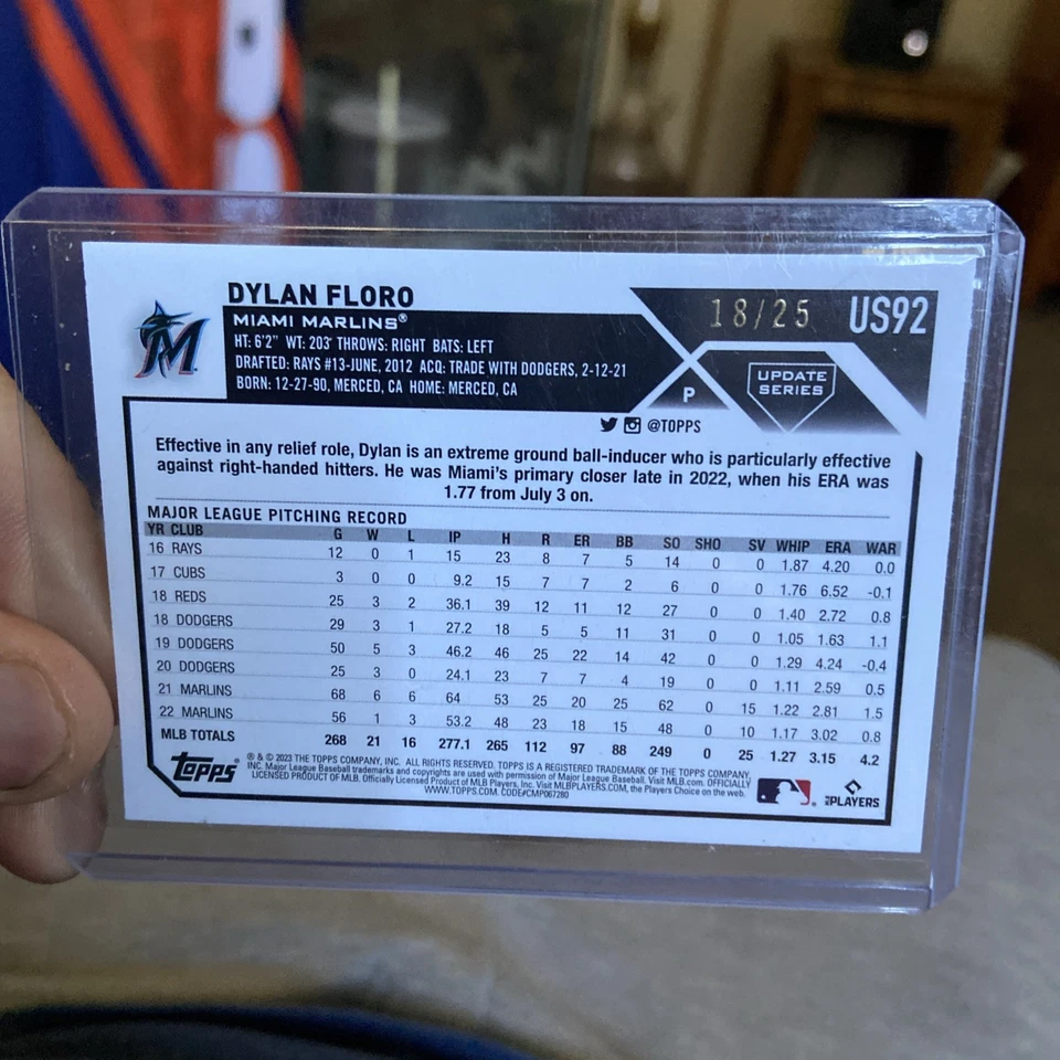 2023 Topps Update Series - Dylan Floro #US92 Memorial Day Camo /25 (RC) - Image 2 of 3