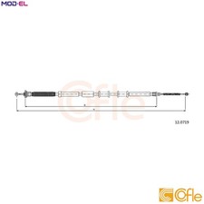 CABLE PULL PARKING BRAKE 12.0719 FOR FIAT GRANDE/PUNTO 500 ABARTH 1.2L 4cyl 1.4L
