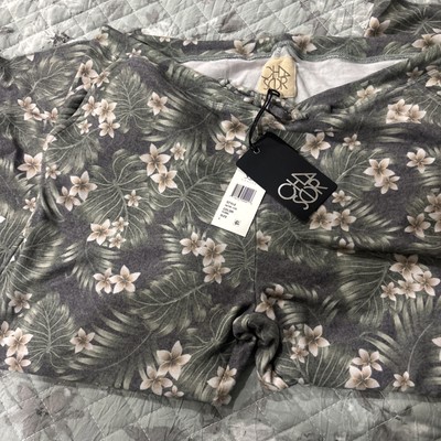 Chaser soft casual tropical Floral Print hi low hem jogger sweatPants Large new