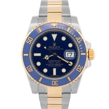 Rolex Rolex Submariner Date 18K Yellow Gold Steel BLUE Ceramic 40mm 116613 LB Watch