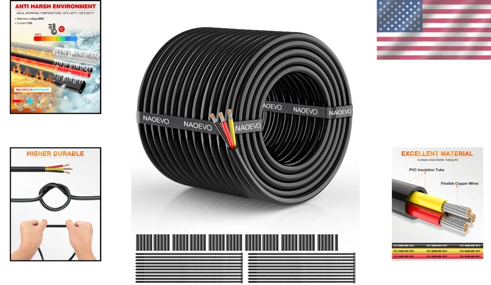 Flexible Automotive Wiring 18 Gauge Cable 100FT - Image 2 of 4