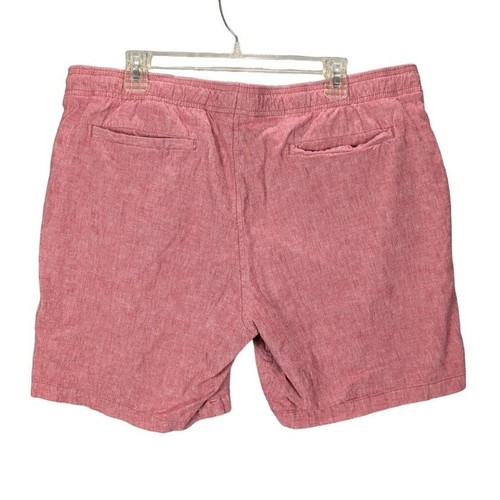 Gap Pull On Shorts Mens Extra Large Red Linen Blend Preppy Beachy Coastal Casual - Picture 2 of 9