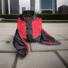 Jafrum Motorcycle Gear Rain Jacket Womens XL Red Black Reflective White Stripe