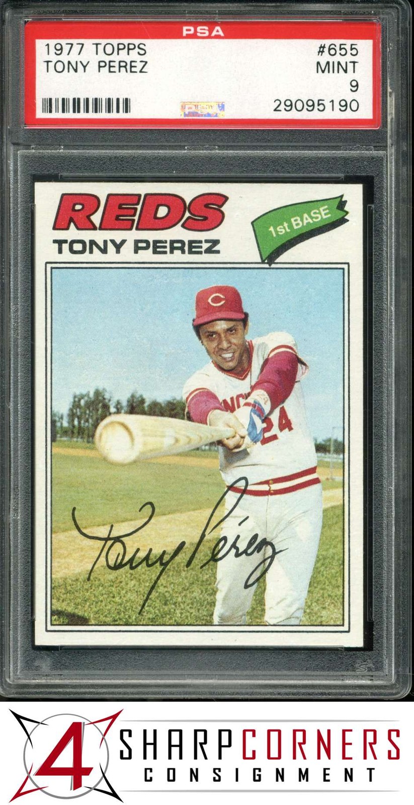 1977 TOPPS #655 TONY PEREZ REDS HOF PSA 9