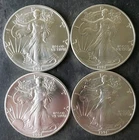 Lot of Four 1991 $1 American Silver Eagle Dollars