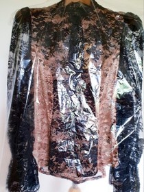 RARE!&pound;1,295 AGENT PROVOCATEUR SOIREE CELESTINE BLACK/PEACH SHIRT UK12/US6-8/IT44