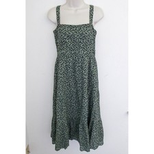 Amour Vert Midi Dress Small Green Black Print Pullover Sleeveless Summer Casual