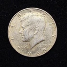 40% Silver 1968 Kennedy Half Dollar - Circulated Condition - 15-31