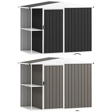 Outsunny 8 x 4ft Metal Garden Shed, Tool Shed w/ Lockable Door