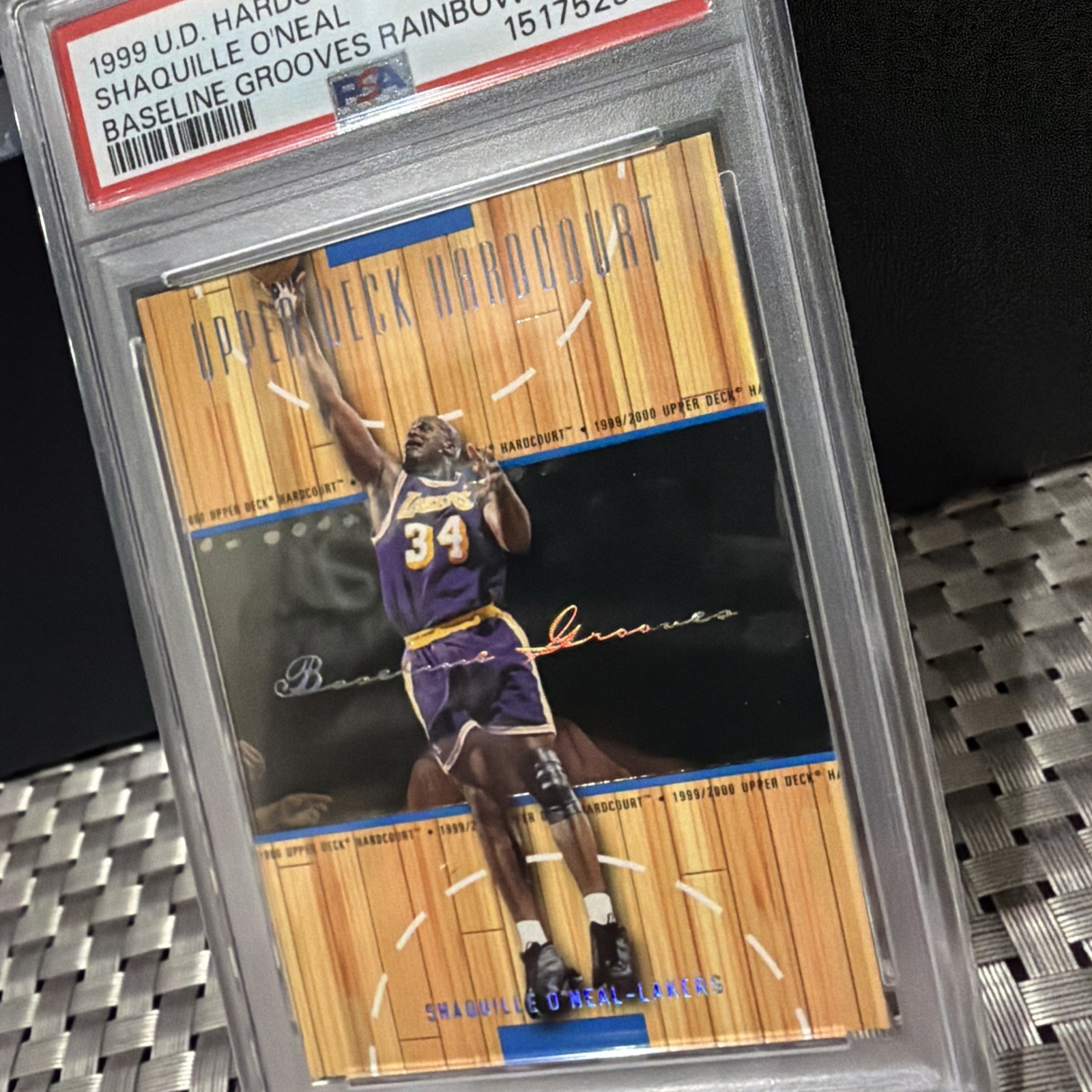 1999 UD Hardcourt Shaquille O’Neal #25 Baseline Grooves Rainbow PSA 6 🔥 view 2