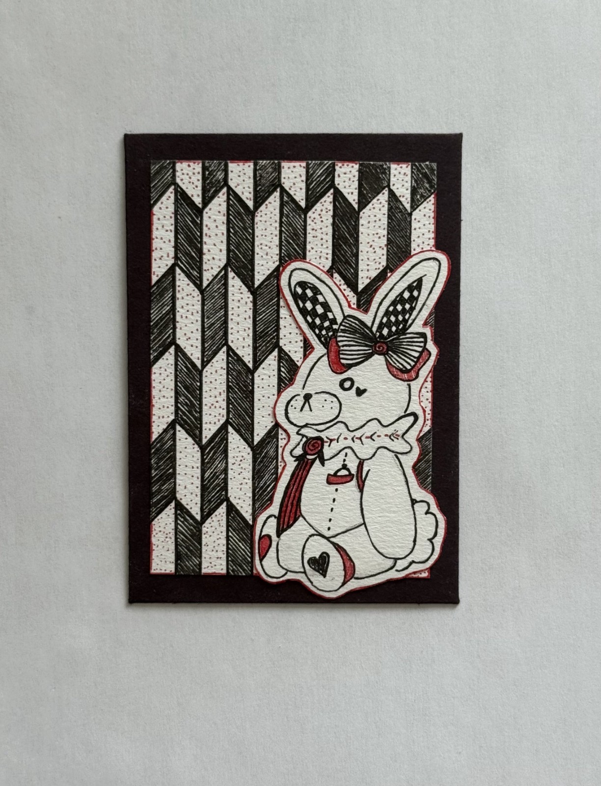 ACEO ART CARD "Punk Bunny" Original work by Jude DD