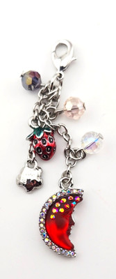 Kirk's Folly Strawberry Seaview Moon Charm Silvertone