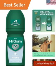 48HR Sweat  Odor Protection Roll-On Antiperspirant for Men, Unscented, 3.4oz