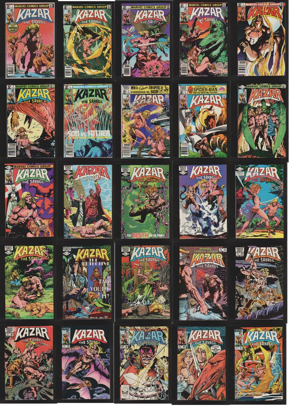 KAZAR THE SAVAGE #1-20,24,28-31 (9.0 VF/NM AVG) LOT OF 25 MARVEL 1981 CGC EM!