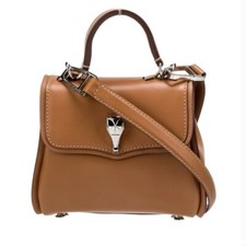 Kieselstein Cord Top Handle Croc Caramel Brow...