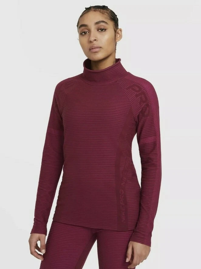 NWT Nike Pro HyperWarm Women&#039;s Long-Sleeve Top Size CU7004-638 eBay