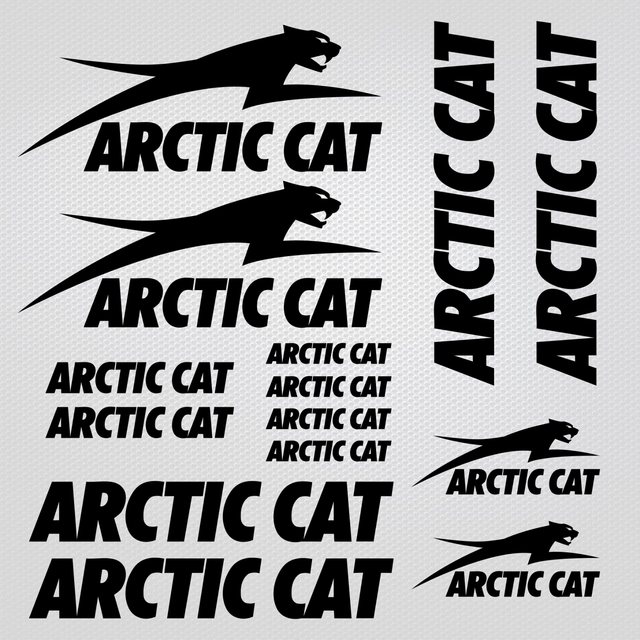 2x ARCTIC CAT 6" White Decals / Stickers for Snowmobiles, Windows