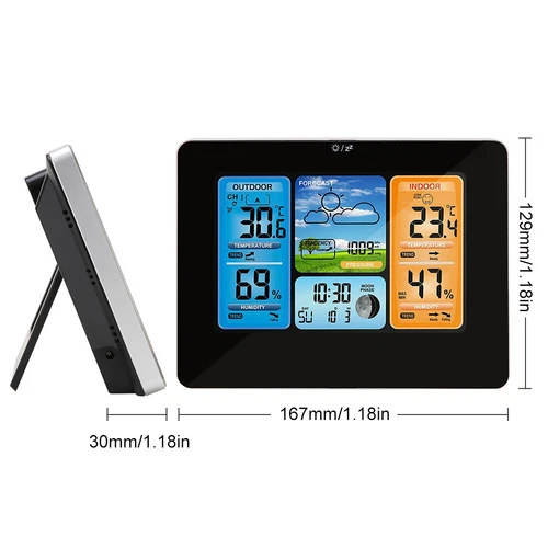LCD Digital Wireless Weather Station Clock Calendar Thermometer Indoor & Outdoor - Picture 2 of 17