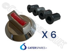 6 X HEAVY DUTY UNIVERSAL CONTROL KNOB GRIDDLE CHARBROILER BURNER TOP RANGE COOK