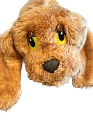 RARE Russ Vintage Max Puppy Dog Stuffed Plush Laying Long Ears Sad Yellow Eyes