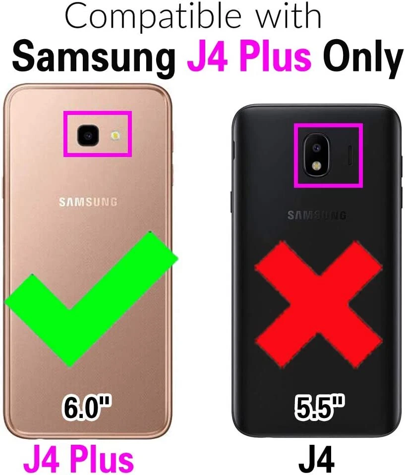 Phone Case for Samsung Galaxy J4 Plus with Tempered Glass Screen