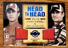 2010 PRESS PASS KASEY KAHNE & JEFF GORDON DRIVER WORN HATS  #29/75!! HHKKJG
