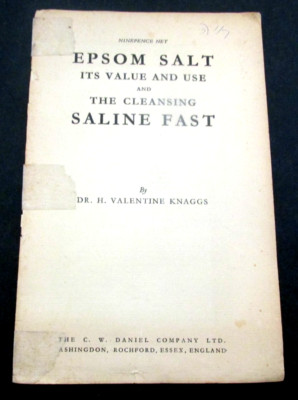 VTG 1952 ''Epson Salt Its Value & Use Cleansing Saline Fast'' Booklet 14pp Knaggs