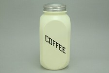 Hocking Glass Opaque Yellow COFFEE 40 Ounce Canister. Extremely Rare.