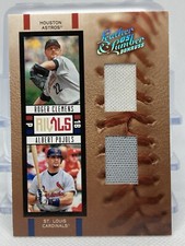 2005 DONRUSS Leather & Lumber Rivals Pujols Clemens Dual Jersey Relic /100