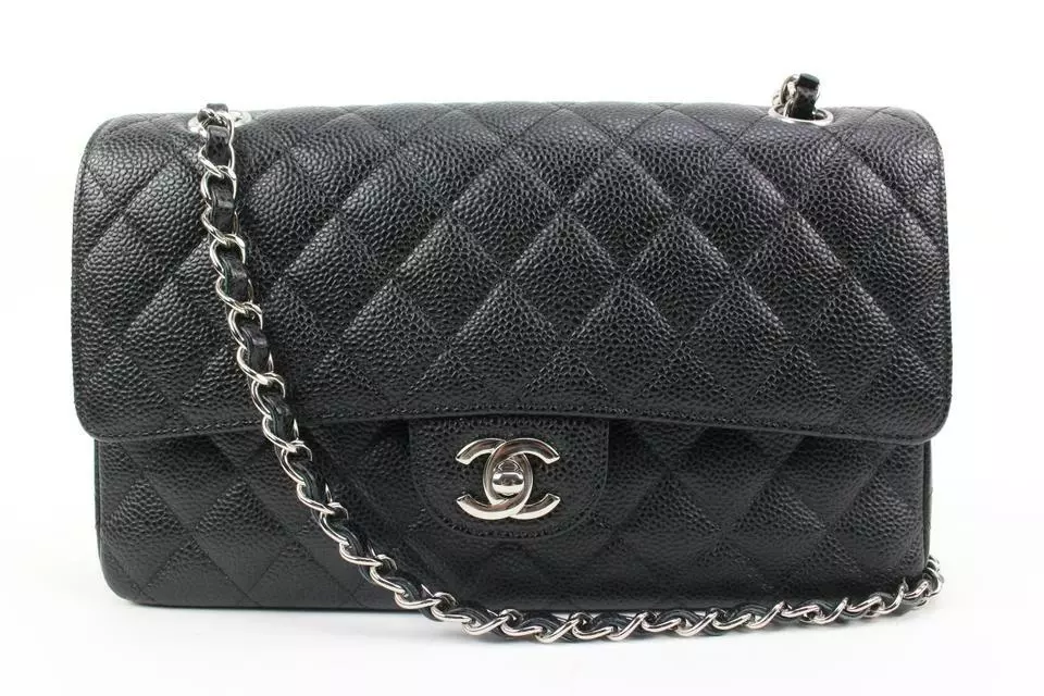 Chanel Black Caviar CC Classic Jumbo Double Flap Bags - Chanel Handbags -  Vascara Bags