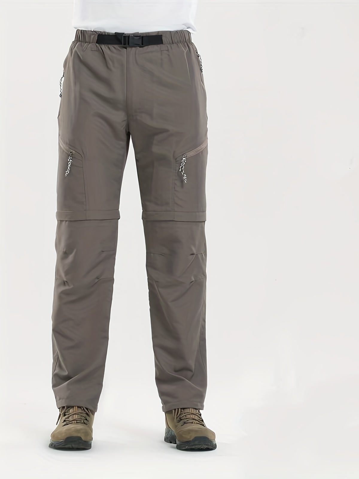 Mens Hiking Pants Multi Flap Pocket Quick Dry Convertible Lightweight