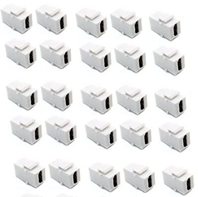RiteAV HD 2.0 White Keystone Adapter Coupler Female-Female (25 Pack)