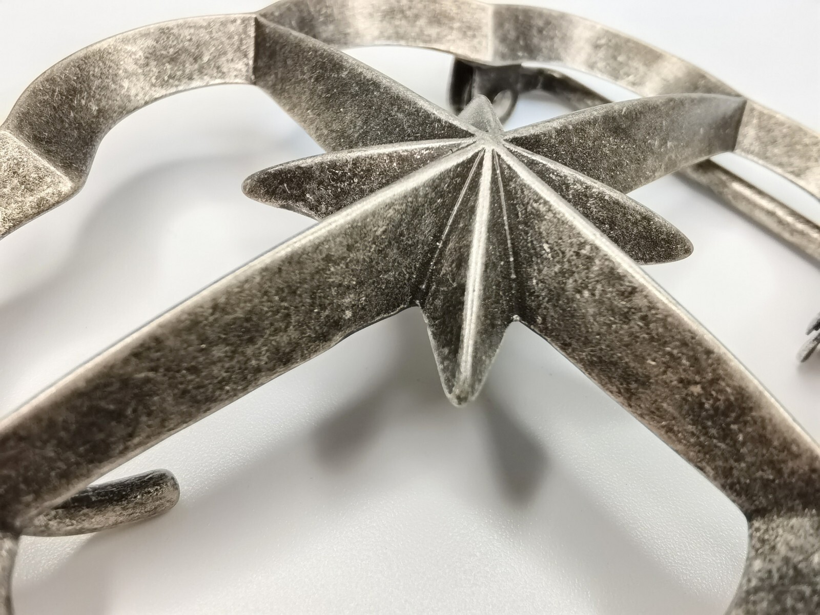 solid brass silver coating Vintage oval flower st… - image 5