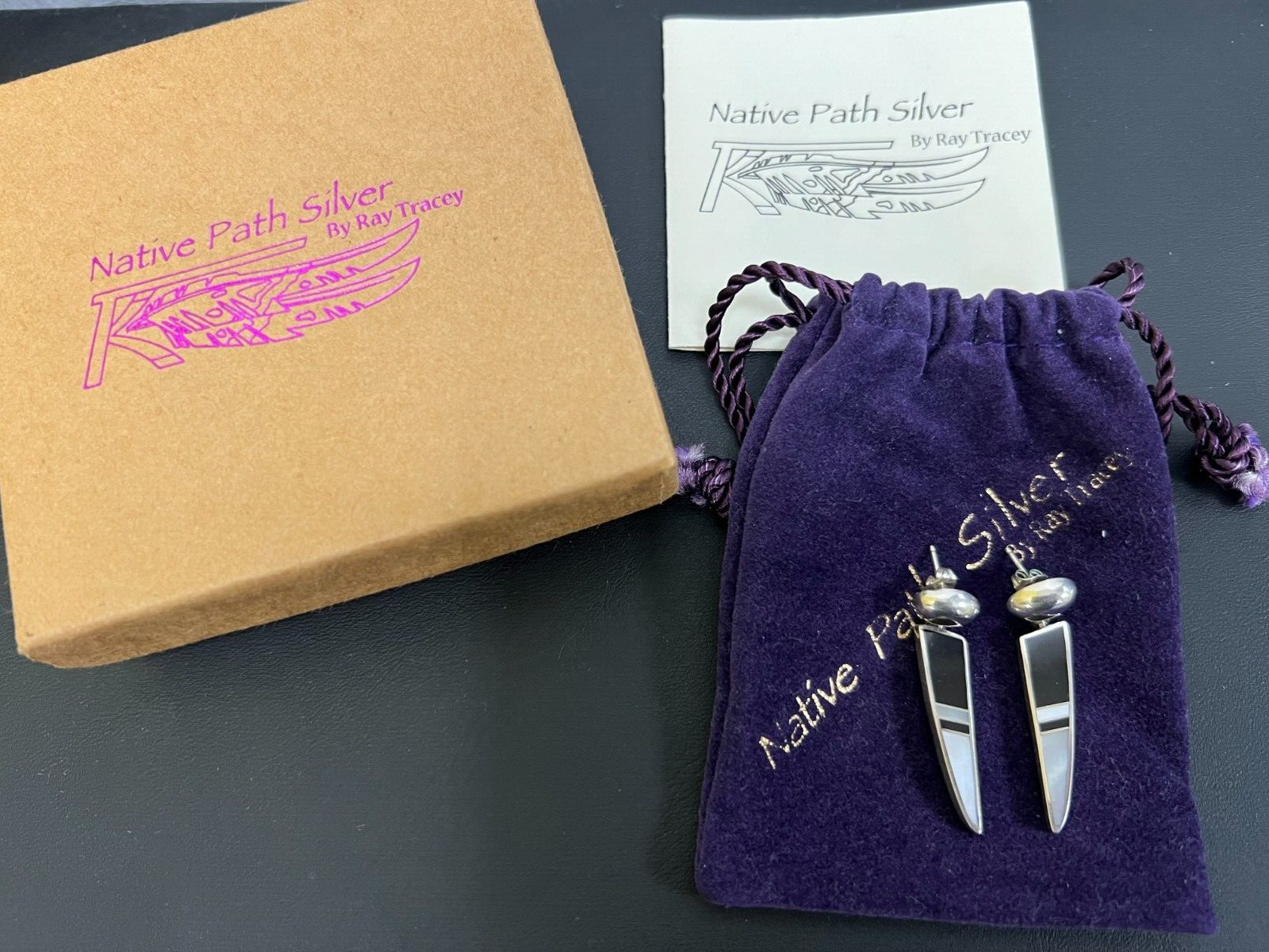 Ray Tracey Native American Sterling Silver Dangle… - image 1